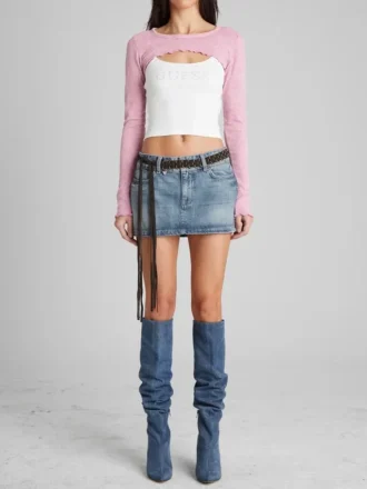 Aged Waffle Crop Top
