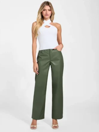 Alix Faux-Leather High-Rise Straight Pants