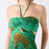 Amazon Leaf Silk Maxi Dress