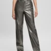 Ambra Metallic Faux-Leather Pants