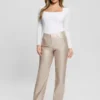 Ambra Metallic Faux-Leather Pants