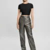 Ambra Metallic Faux-Leather Pants