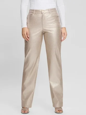 Ambra Metallic Faux-Leather Pants
