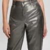Ambra Metallic Faux-Leather Pants
