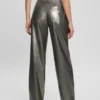 Ambra Metallic Faux-Leather Pants
