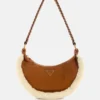 Amita Suede and Shearling Trim Hobo Bag