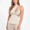 Aretha Satin Crossed Top