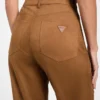 Aria Faux-Suede High-Rise Straight Pants