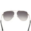 Aviator Striped Metal Sunglasses