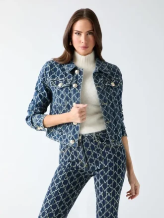 Bea Monogram Denim Trucker Jacket
