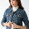 Bea Monogram Denim Trucker Jacket