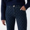 Bea Monogram Print Denim Pant