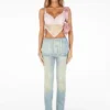 Belted Mini Denim Skirt