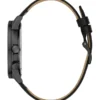 Black Leather Multifunction Watch