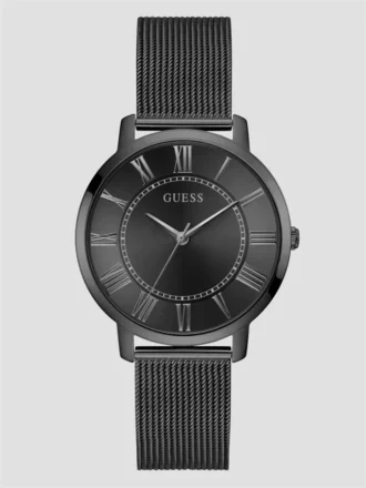 Black Mesh Analog Watch