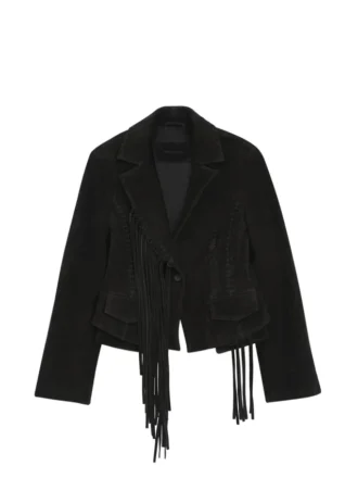 Black Suede Fringe Jacket