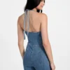 Blair Halter Denim Jumpsuit