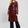 Briana Faux-Leather Trench Coat