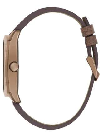Brown and Blue Leather Multifunction Watch