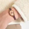 Burgundy Leather Analog Watch