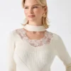Candice Lace-Trim Sweater Dress