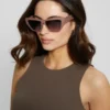 Cat-Eye Chain-Link Sunglasses