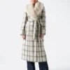 Charlize Sequin Plaid Wrap Coat