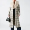 Charlize Sequin Plaid Wrap Coat