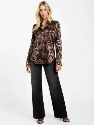 Clarisse Paisley Burnout Oversized Shirt