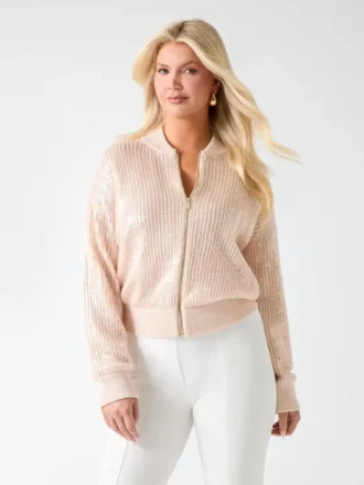 Claudia Sequins Sweater Jacket