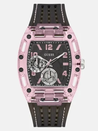Clear and Black Silicone Multifunction Watch