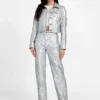Clelia Faux-Leather Embroidered Pants