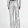 Clelia Faux-Leather Embroidered Pants
