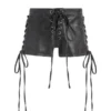 Coated Mini Denim Shorts