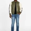 Color-Block Faux-Leather Jacket