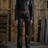 Colorblock Leather Jacket