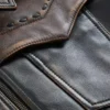 Colorblock Leather Jacket