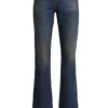 Contrast Denim Flare Pants