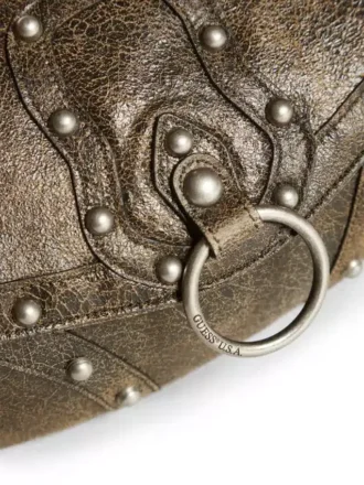 Cracked Leather Shoulder Bag