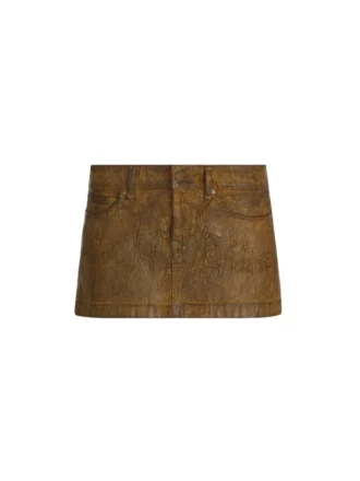 Crackle Denim Skirt