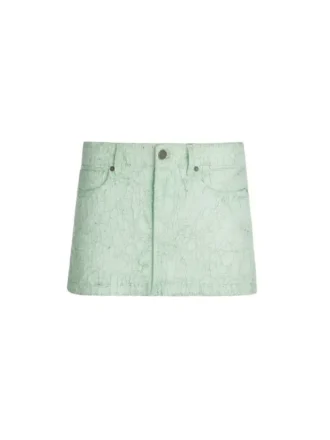 Crackle Denim Skirt
