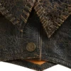 Crackle Leather Crop Top