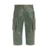Crackled Leather Cargo Pants