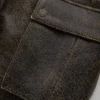 Crackled Leather Cargo Pants