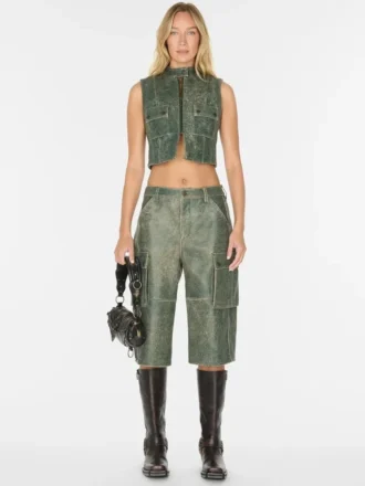 Crackled Leather Top