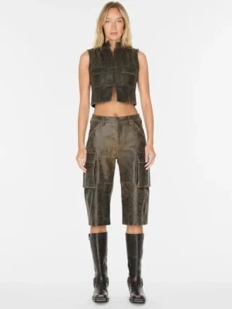 Crackled Leather Top