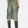 Crackled Leather Cargo Pants