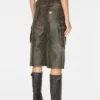 Crackled Leather Cargo Pants