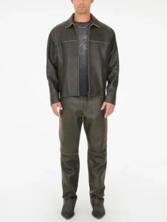 Crackled Leather Jacket