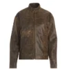 Crackled Leather Moto Jacket